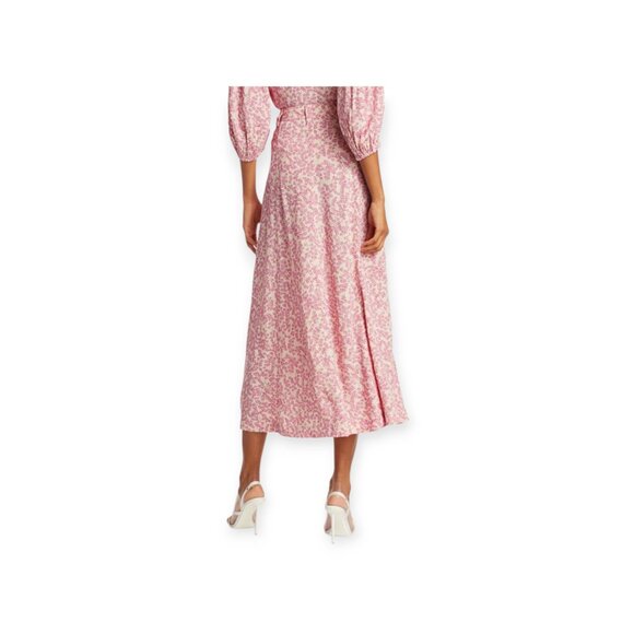 Ganni Boho Romantic Gorgeous 100% Viscose Floral Crepe Midi Skirt size 4 EUC - Picture 5 of 16